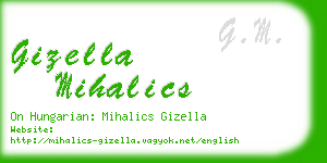 gizella mihalics business card